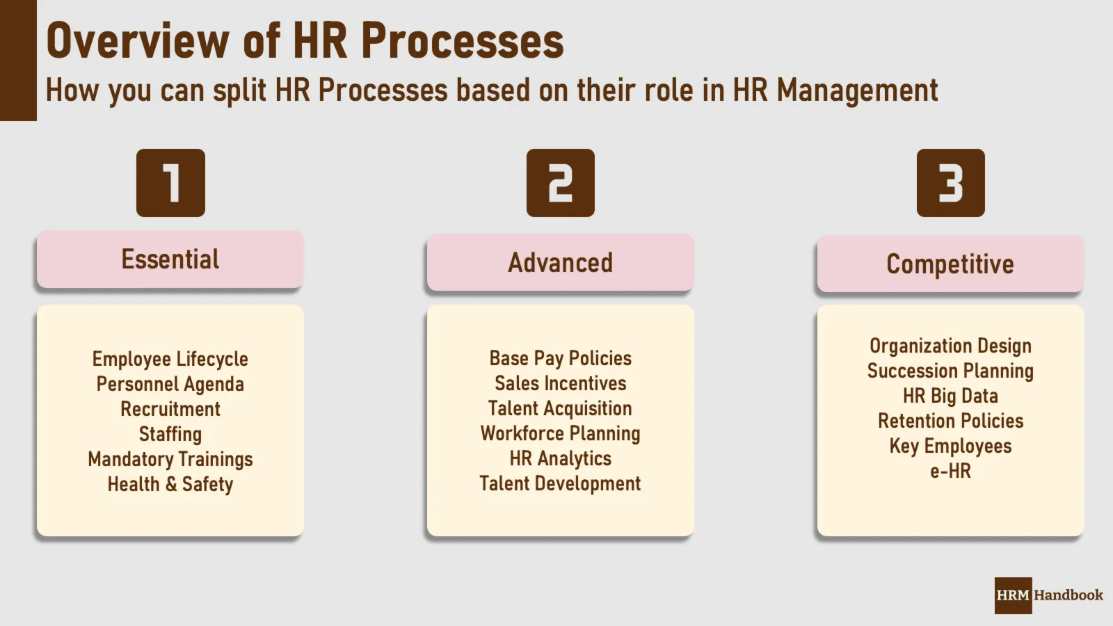 Overview of HR Processes including their tactical or strategic role in Human Resources Management